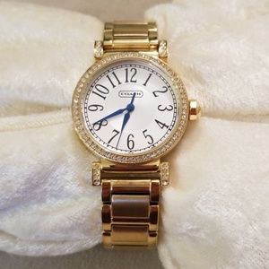 Coach Madison Watch Goldtone Crystals